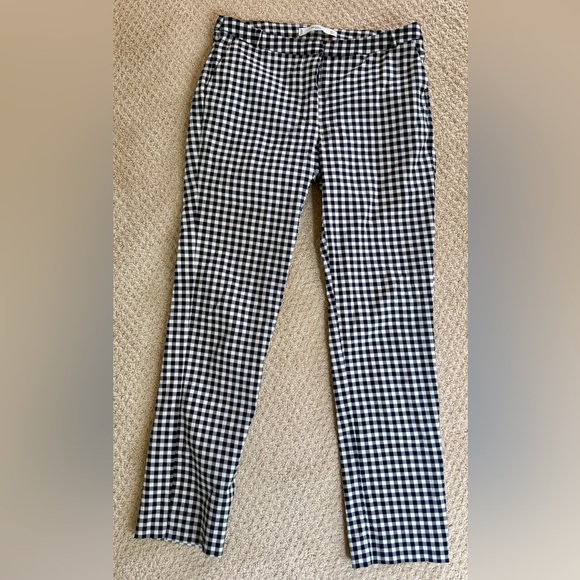 Mango Pants - Mango Navy and White Checkered Gingham Pants 8